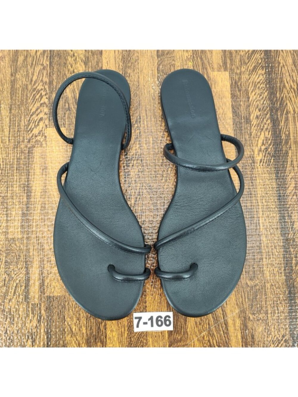 Reformation Ludo Women’s 7.5 US Sandals Leather Black Minimalist Strappy - Picture 2 of 6